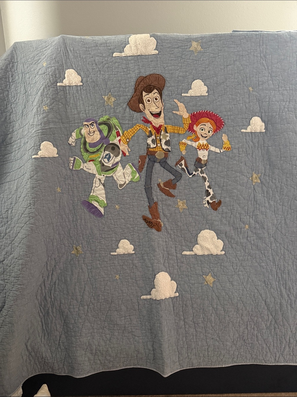 Pottery Barn Kids Blue Toy Story Character Quilt